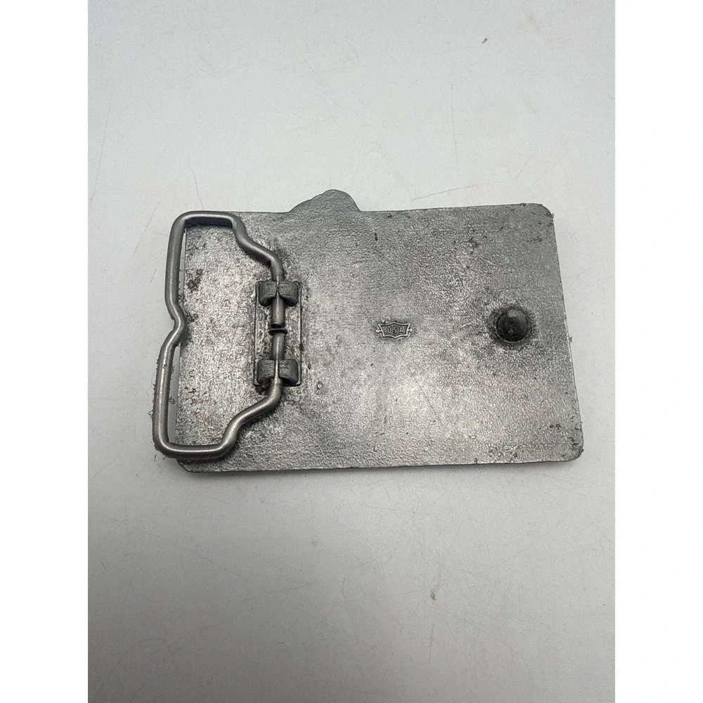 Vintage Senco Belt Buckle USA Made Red Logo Pneumatic Nail Gun Tool Advertising